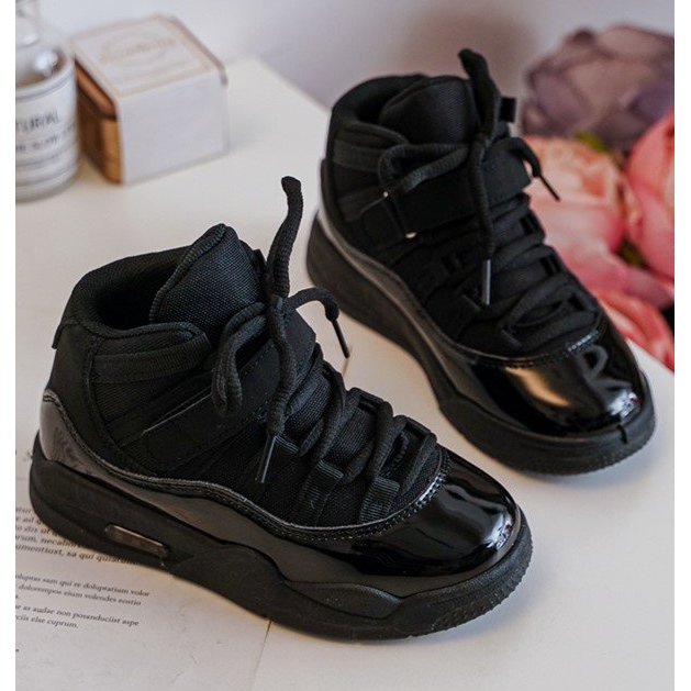 Pantofi sport cu sireturi pentru copii Darina Neagra negru 2