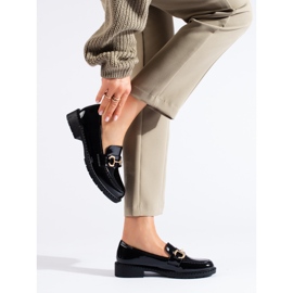 Mocasini Shelovet eleganti negri patentati negru 1