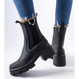 Botine negre cu talpă Mafalda masivă negru 1