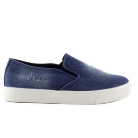 Tenisi slip-on din denim K-89 D. albastru albastru marin 1 Tenisi slip-on din denim K-89 D. albastru albastru marin 1