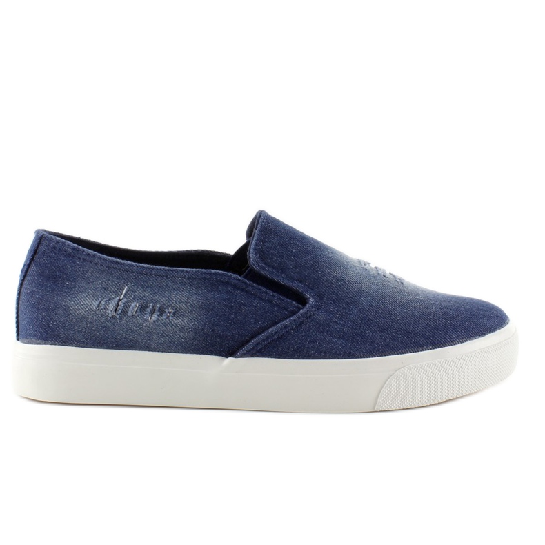 Tenisi slip-on din denim K-89 D. albastru albastru marin 1 Tenisi slip-on din denim K-89 D. albastru albastru marin 1