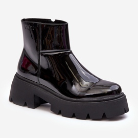 Ghete de damă din piele lacuată GOE MM2N4058 Negru 1 Ghete de damă din piele lacuată GOE MM2N4058 Negru 1