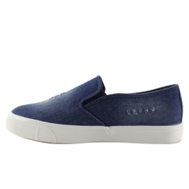 Tenisi slip-on din denim K-89 D. albastru albastru marin 2 Tenisi slip-on din denim K-89 D. albastru albastru marin 2