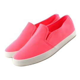 Adidași slip-on din material 1-98 ROSE- Roșu roz 1