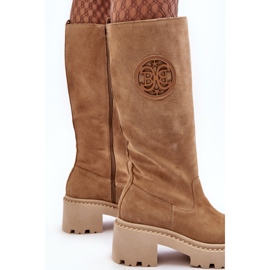 Lewski Shoes Cizme peste genunchi din piele intoarsa de dama bej Lewski 3367 2 Lewski Shoes Cizme peste genunchi din piele intoarsa de dama bej Lewski 3367 2