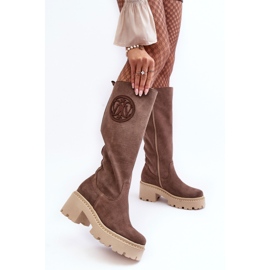 Lewski Shoes Cizme peste genunchi din piele intoarsa de dama maro Lewski 3367 2 Lewski Shoes Cizme peste genunchi din piele intoarsa de dama maro Lewski 3367 2