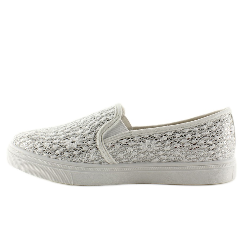Slip-on din dantelă pasteluri XIN07P Alb 1