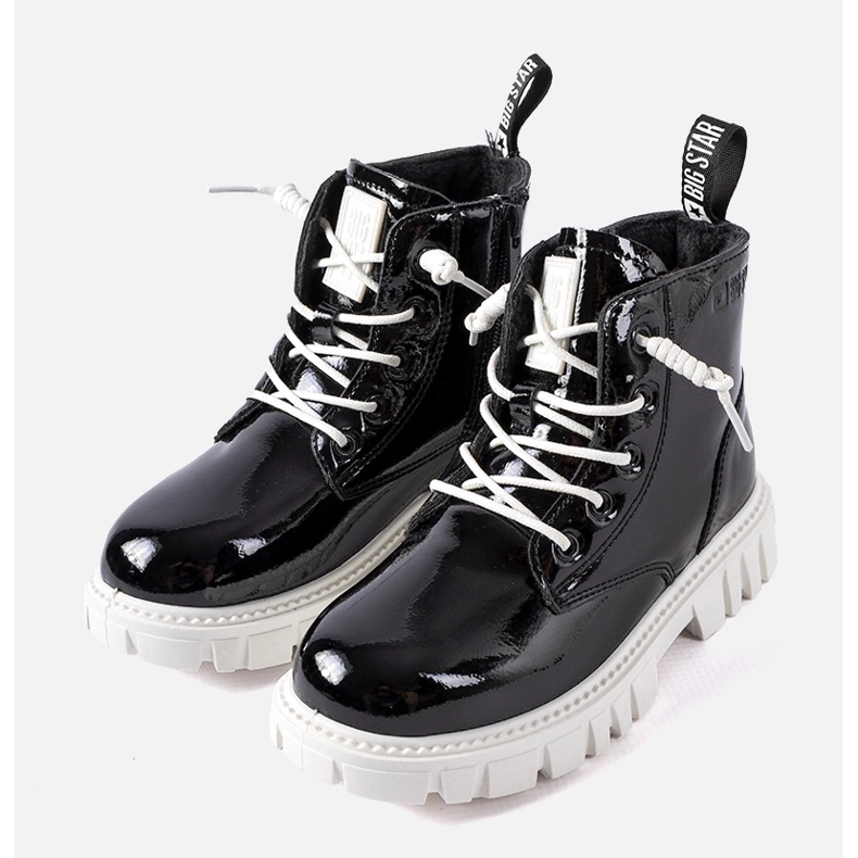 Botine negre lacuite Big Star MM374147 negru 1