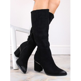 Cizme izolate din piele intoarsa neagra Potocki W WOL190A negru 1
