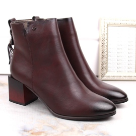 Botine de damă visiniu izolate Jezzi roșu 5