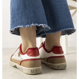 Adidași de culoare albă și roșie pentru femei roșu 1