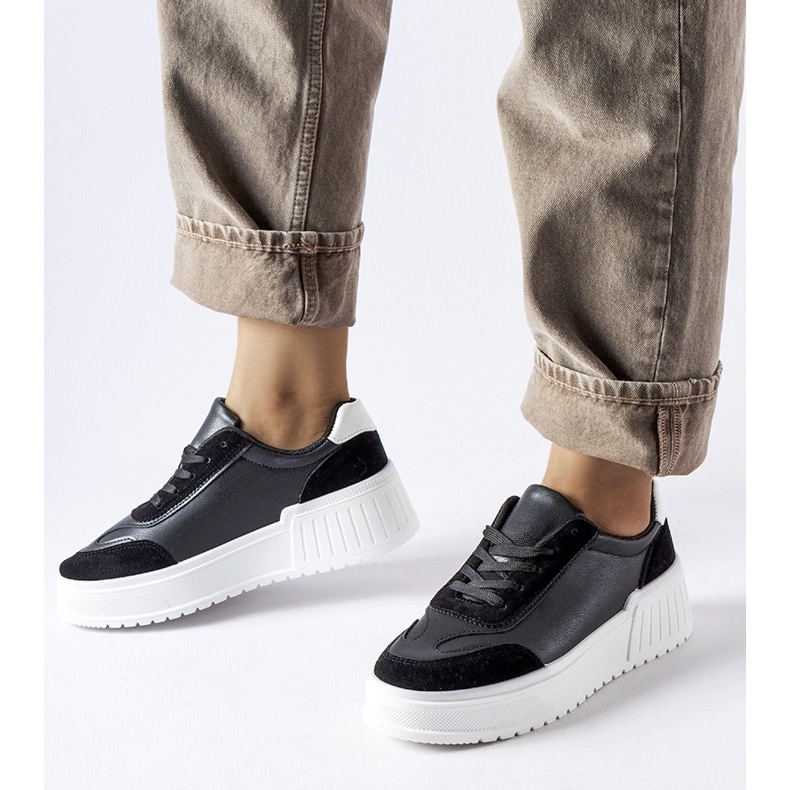 Tenisi negri pe o platformă groasă Seluci negru 1