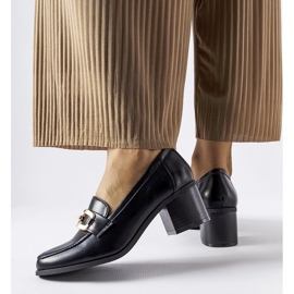 Mocasini negri clasici cu cataramă Artus negru 1