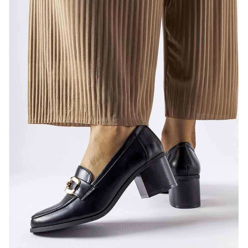 Mocasini negri clasici cu cataramă Artus negru 1