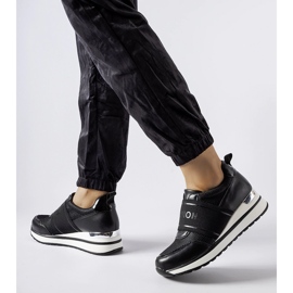 Tenisi negri cu decor Andre argintiu negru 1