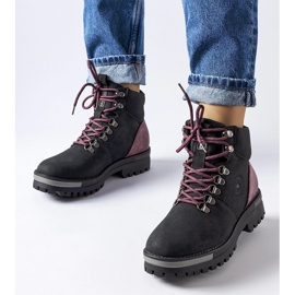 Cizme negre si visiniu Big Star MM274318 negru 1