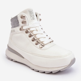Pantofi de trekking cu șireturi Trapper White Big Star MM274675 alb 1