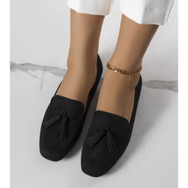 PA1 Balerini negri Cillian din piele de căprioară ecologică negru 1