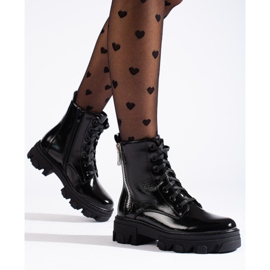 TRENDI Muncitori cu fermoar ornamentat negru 1