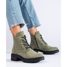 W. Potocki Cizme de muncitor din piele intoarsa ajurata verde Potocki 2 W. Potocki Cizme de muncitor din piele intoarsa ajurata verde Potocki 2