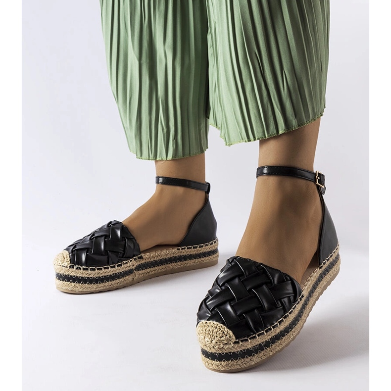 Espadrile negre cu platformă de la Gour negru 1