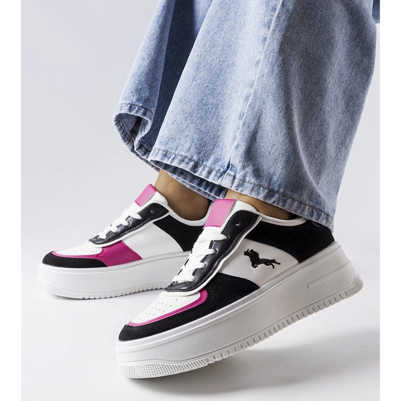 Tenisi negri și roz cu platformă de la Gidle negru 1 Tenisi negri și roz cu platformă de la Gidle negru 1