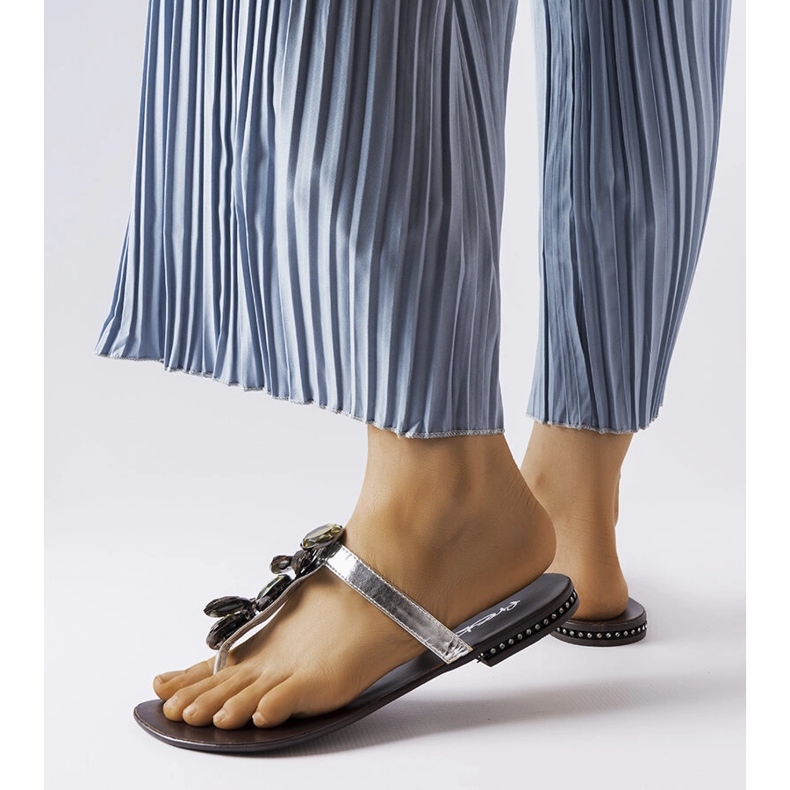 Flip-flops eleganti argintii Zarattini 1