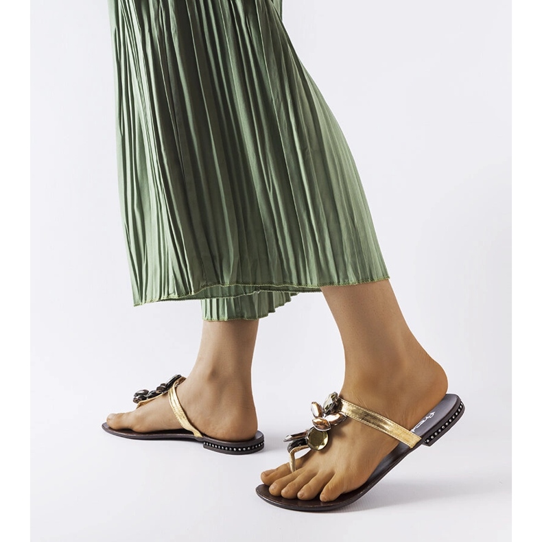 Flip-flops Zarattini eleganti aurii de aur 1