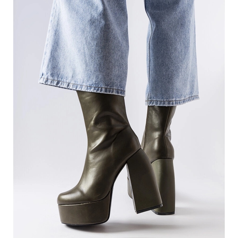 Cizme verzi cu toc inalt de la Baratti verde 1