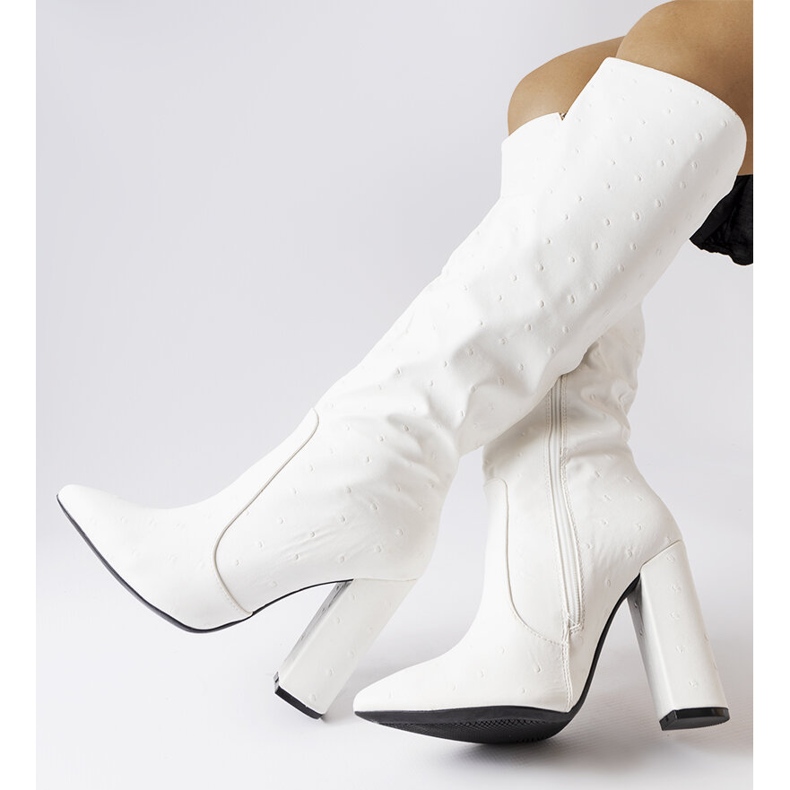 Cizme albe X8266 Albe negru 1