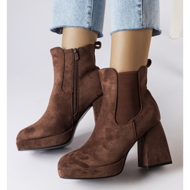 Cizme din piele ecologică maro Province 1