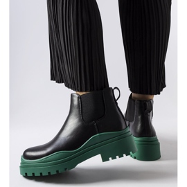 Botine negre pe o platformă Marinone colorată negru 2