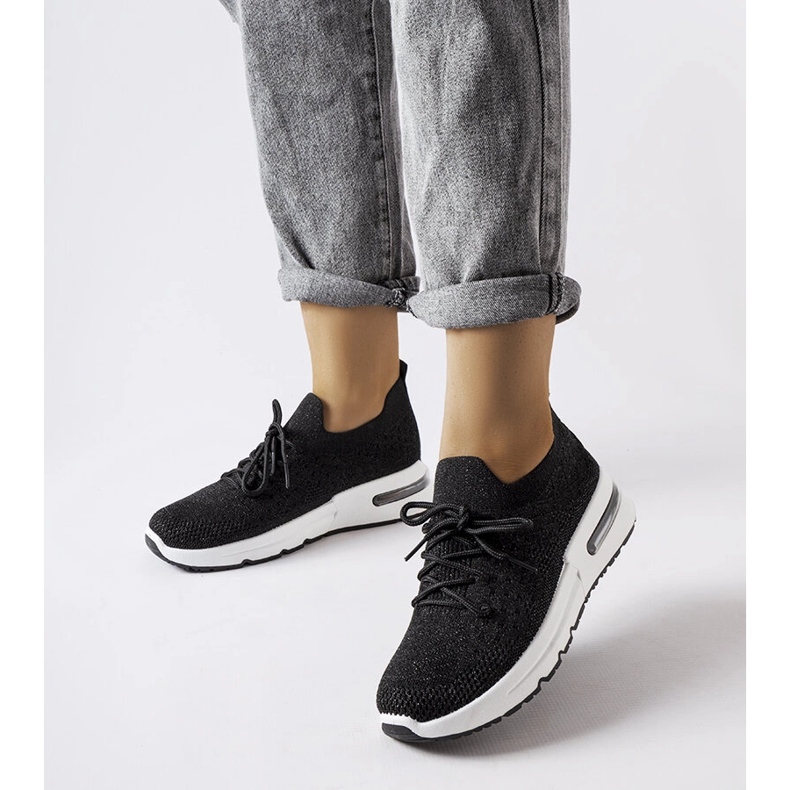 Inna Adidași negri decorați cu un fir Randolph strălucitor negru 1