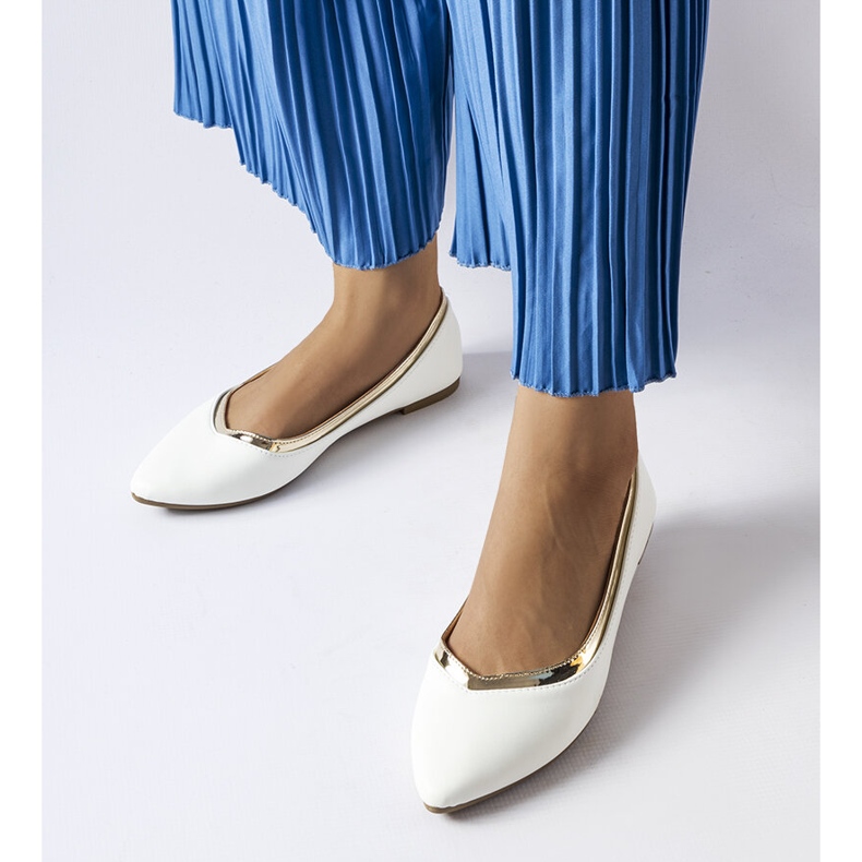 Balerini albi Vittorio cu vârf ascuțit 1