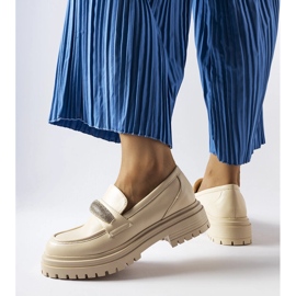 Mocasini bej cu strasuri de la Hartford 1