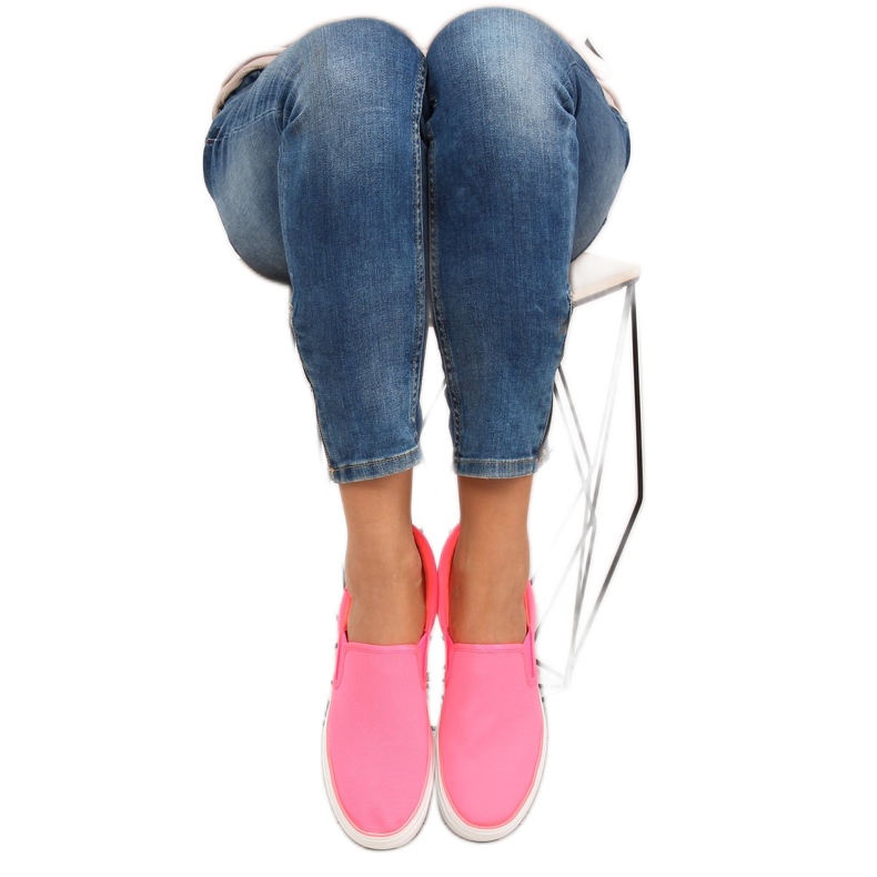 Pantofi pe talpă dublă GF-41 Fluorescent Red roz 1