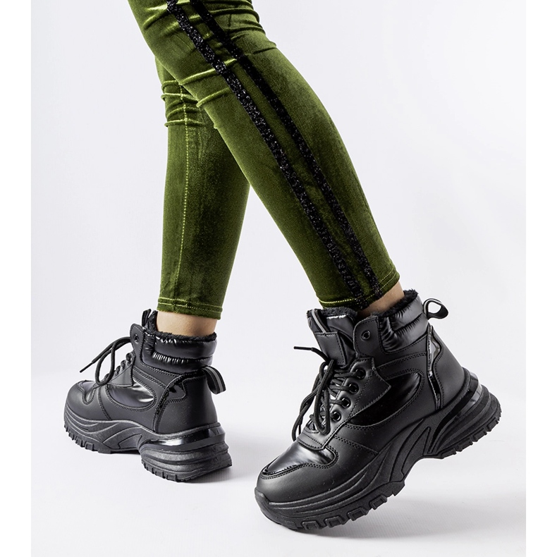 Evento Pantofi sport de iarna Giacinto izolati negri negru 2 Evento Pantofi sport de iarna Giacinto izolati negri negru 2