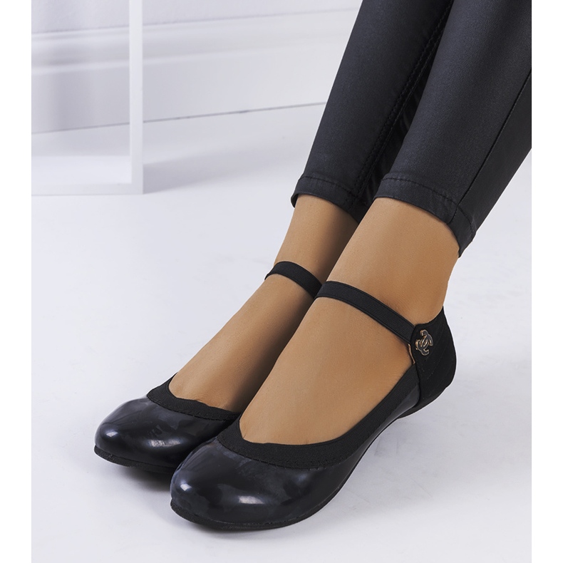 Balerini negri cu bandă elastică de la Hari negru 1