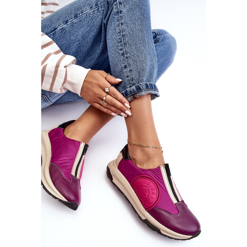 Pantofi sport de damă din piele Maciejka 06296-15 fucsia roz 2 Pantofi sport de damă din piele Maciejka 06296-15 fucsia roz 2
