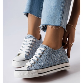 Tenisi albastri cu pană joasă de la Garceau albastru 1