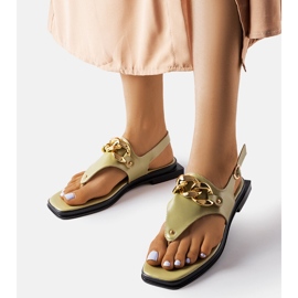 Sandale flip-flop verzi cu lanț din Mali verde 1