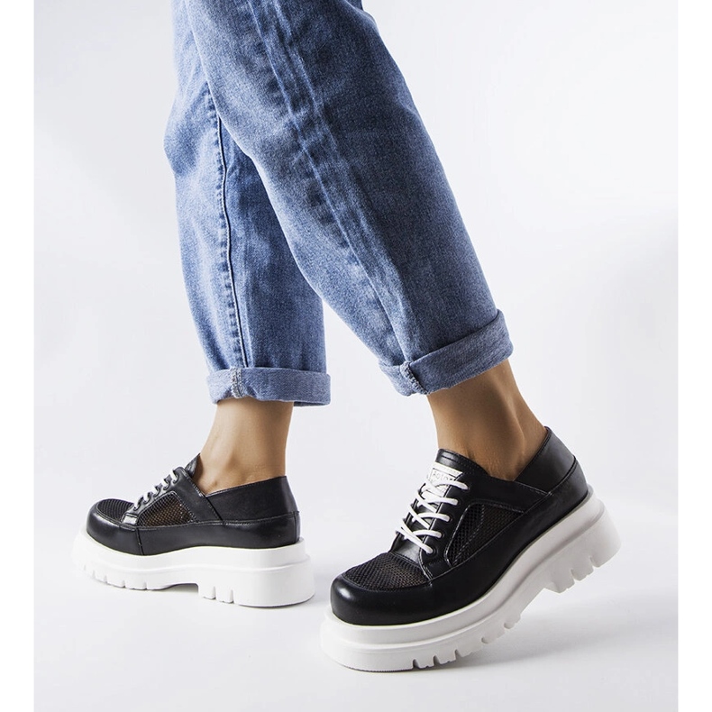 Inna Pantofi Tasmin masivi negri ajurati negru 1