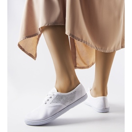 Adidasi albi cu strasuri de la Godfrey 1