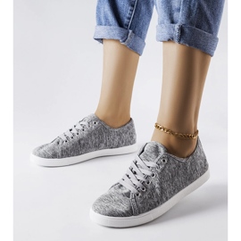 Tenisi gri din material textil de la Razan 1