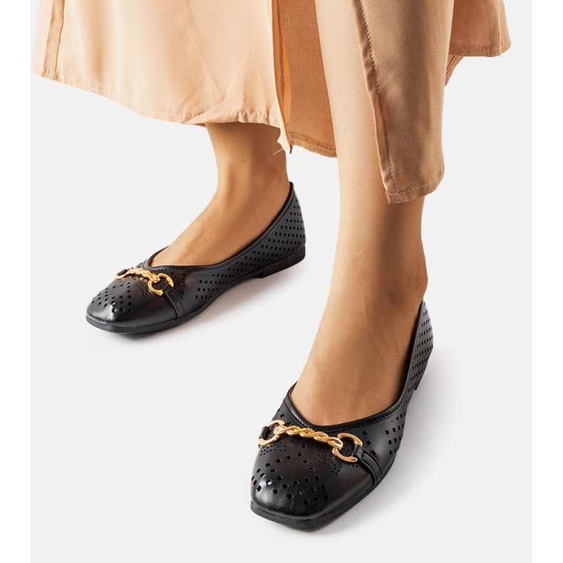 Balerini negri ajurati de la Schiavone negru 1