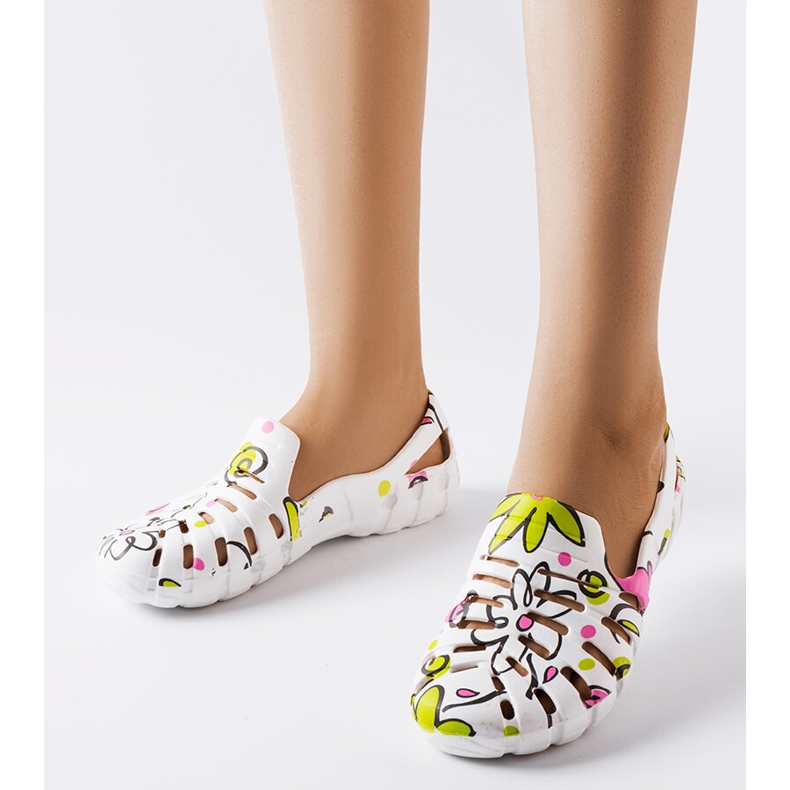 Flip-flops de cauciuc alb cu model Finley 1