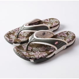 Flip-flops textil gri cu flori de la Felix 1