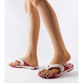 Flopi textil roșu Suoma cu flori roşu 1