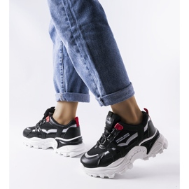 Tenisi negri cu inserții neon Opal negru 1