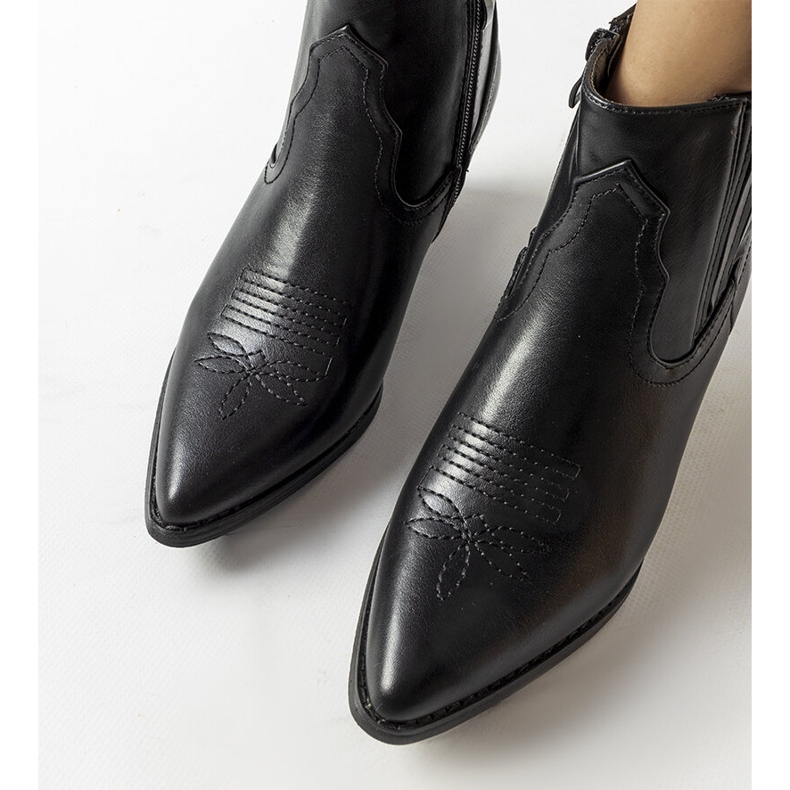 Cizme de cowboy clasice negre de la Gustav negru 1